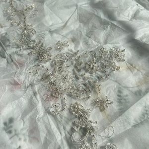 Cathedral length tulle and beaded embroidery veil
